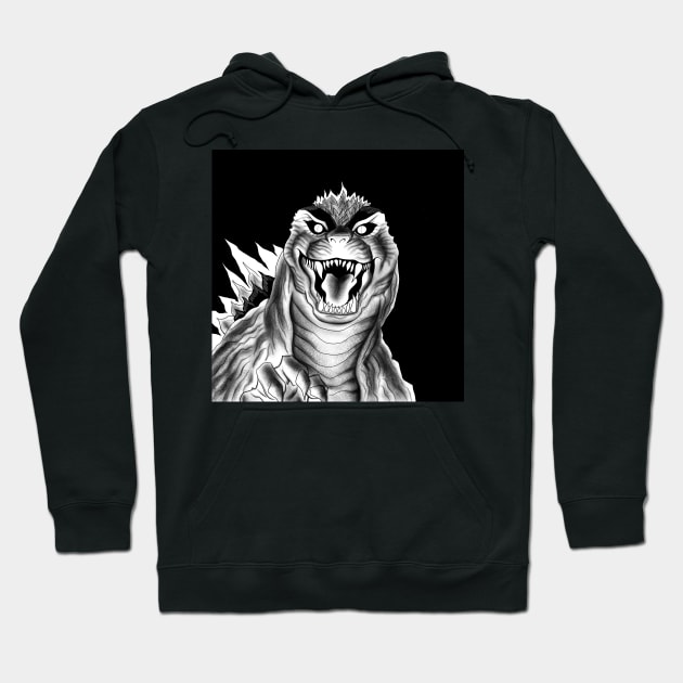 godzilla on fire Hoodie by jorge_lebeau